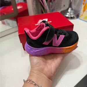 New Balance Kids Black Pink Purple Orange Gradient Fresh Foam Sneakers